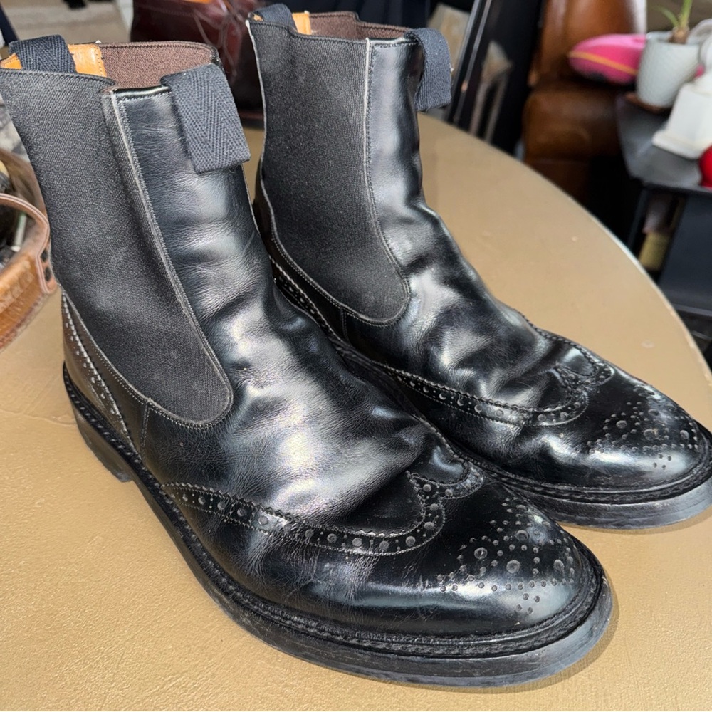 Men's Trickers Black Brogue Henry Country Dealer Boot sz11